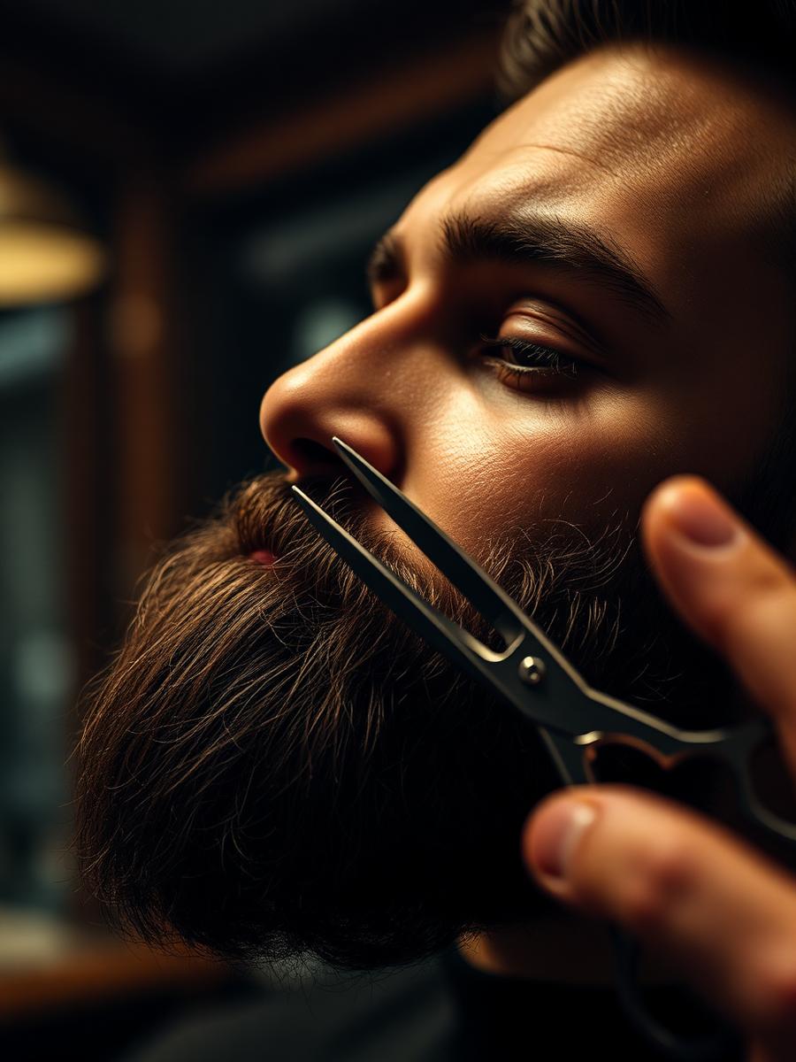 Detalhe do acabamento da barba